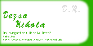 dezso mihola business card