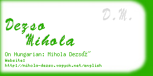 dezso mihola business card